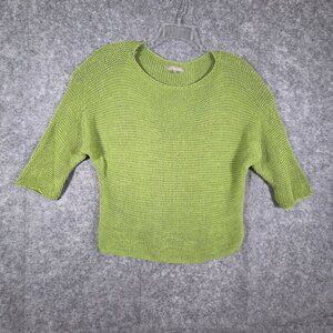 Carina Ricci Women's Long Sleeve Pullover  Knit Top Green Size M